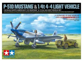 1/48 Tamiya US NA P-51D Mustang with 1/4 4x4 Light Vehicle 25205