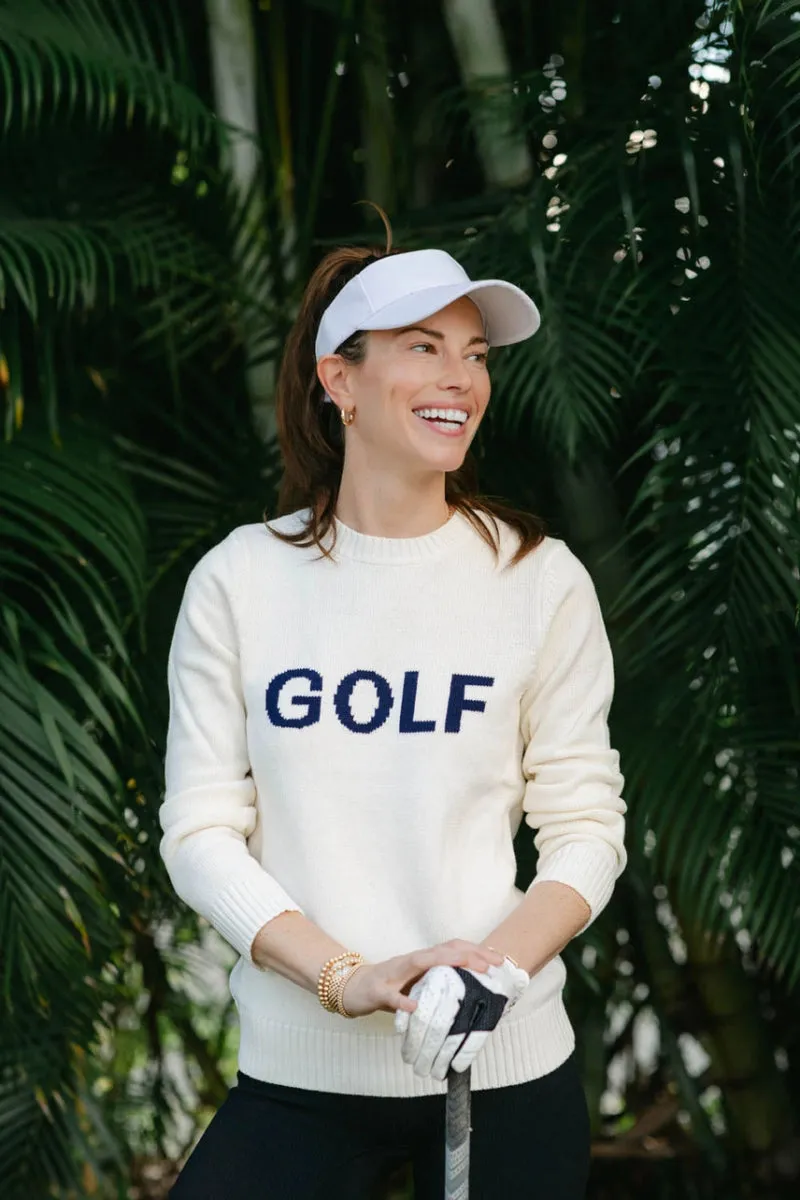 Artisan Golf Hand-Knit Sweater - White/Navy