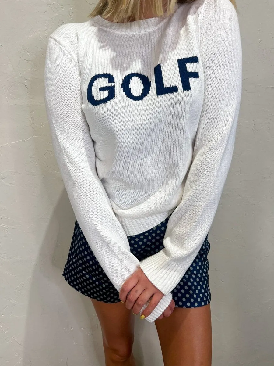 Artisan Golf Hand-Knit Sweater - White/Navy