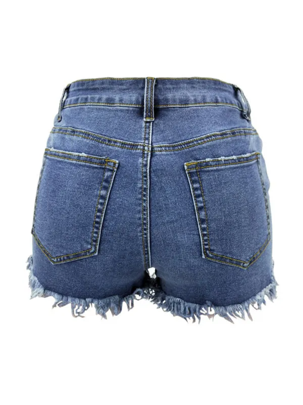 Avalynn Women's Casual Tassel High Waist Denim Shorts