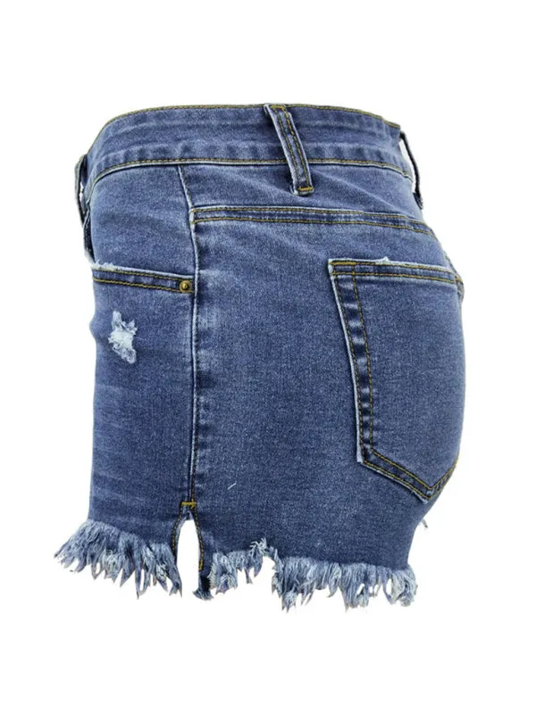 Avalynn Women's Casual Tassel High Waist Denim Shorts