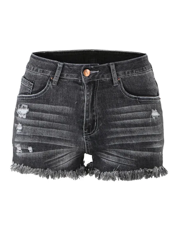Avalynn Women's Casual Tassel High Waist Denim Shorts