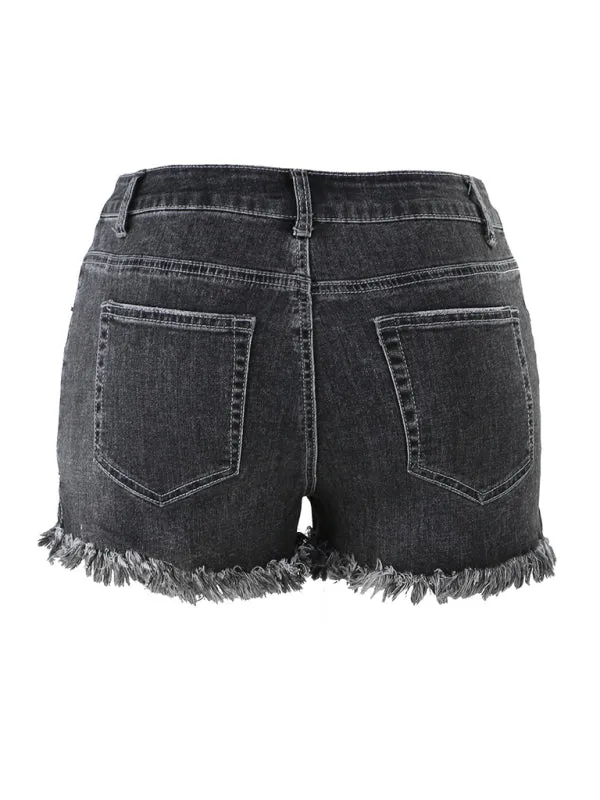 Avalynn Women's Casual Tassel High Waist Denim Shorts