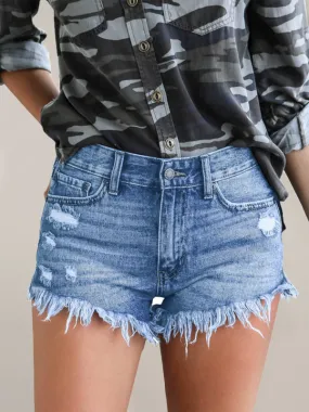 Avalynn Women's Casual Tassel High Waist Denim Shorts