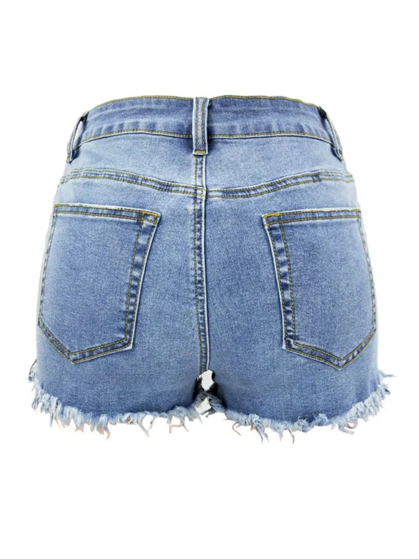 Avalynn Women's Casual Tassel High Waist Denim Shorts