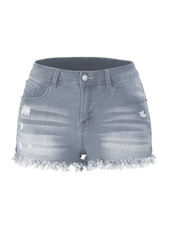 Avalynn Women's Casual Tassel High Waist Denim Shorts