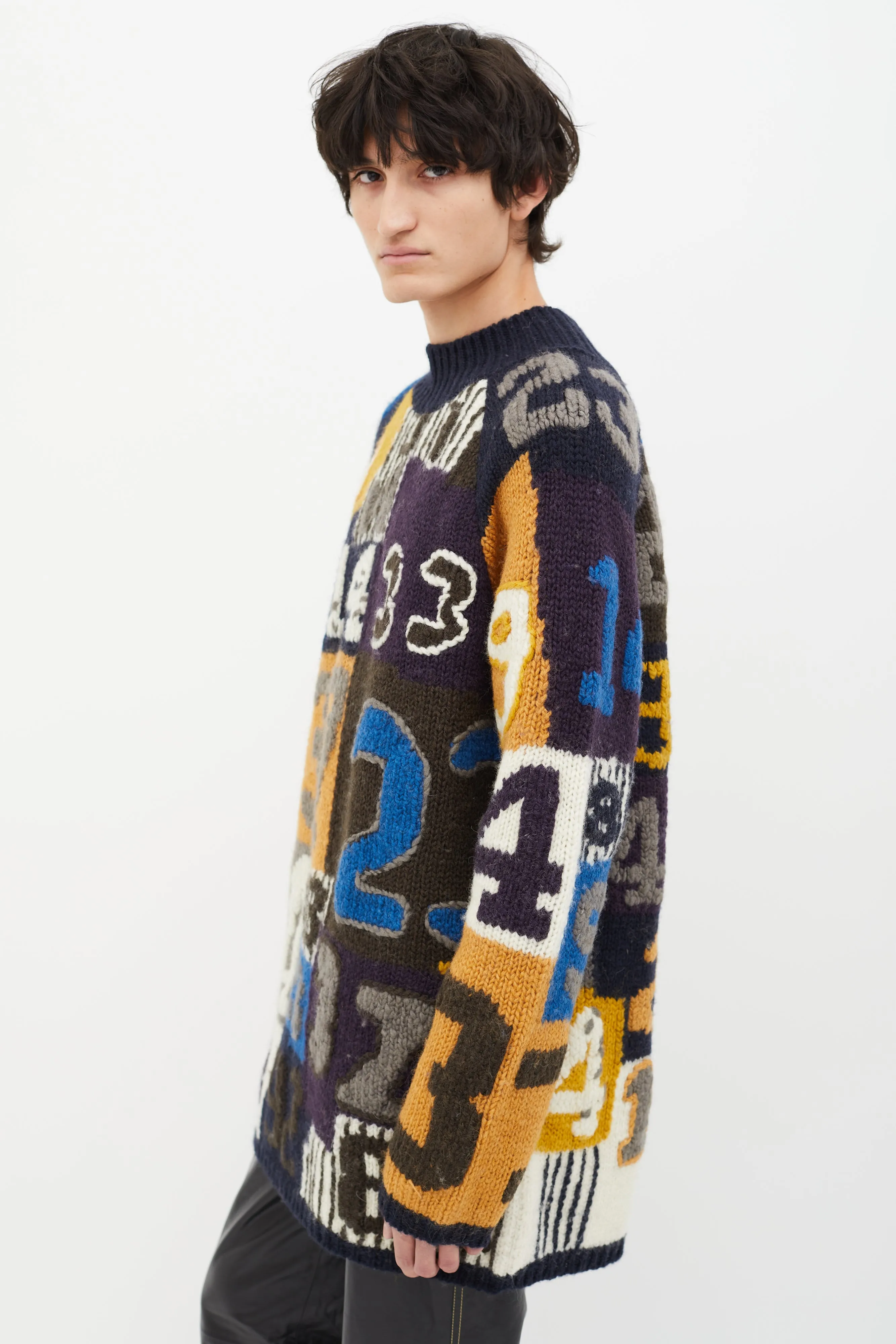 AW 2015 Jerett Number Wool Knit Sweater