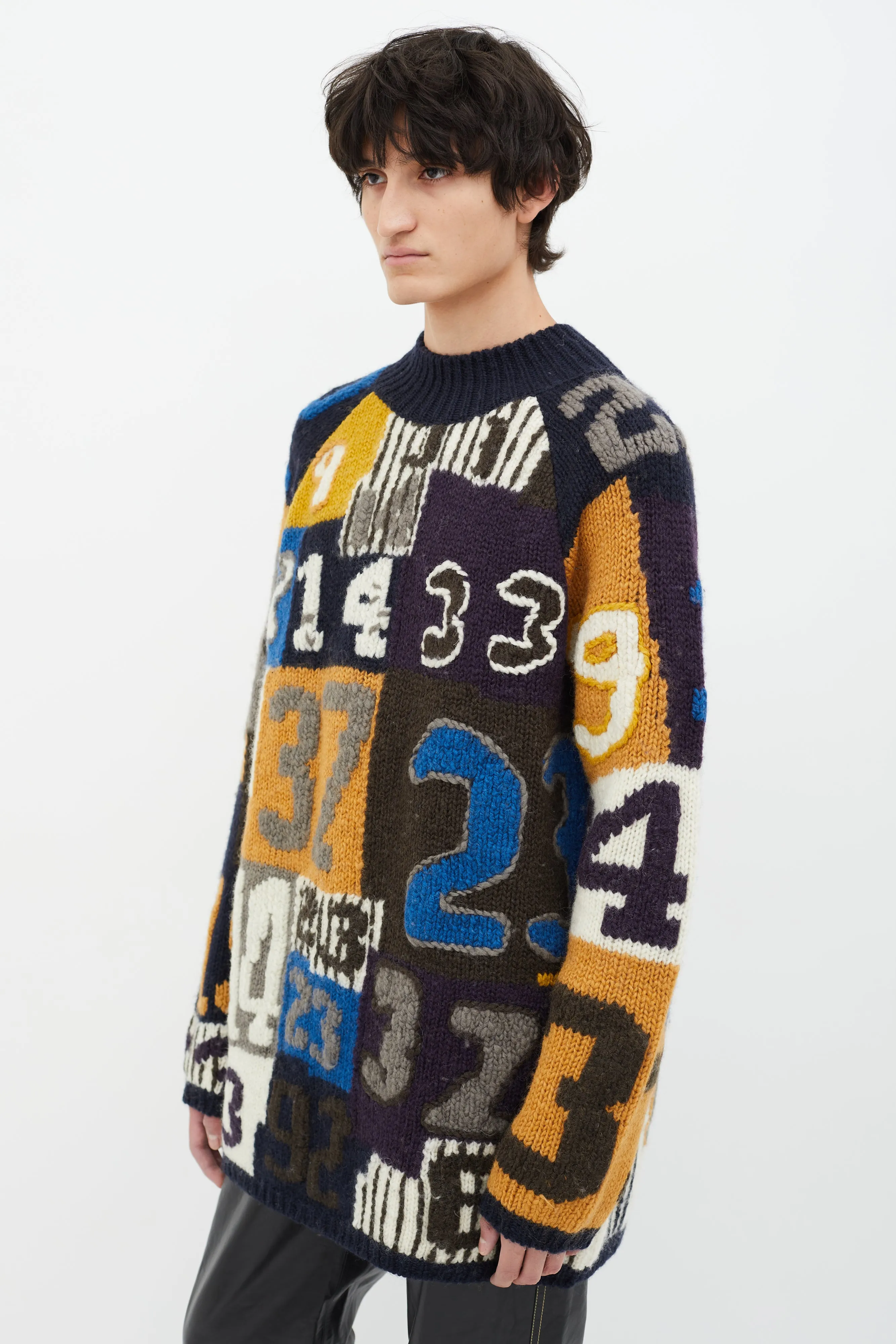 AW 2015 Jerett Number Wool Knit Sweater