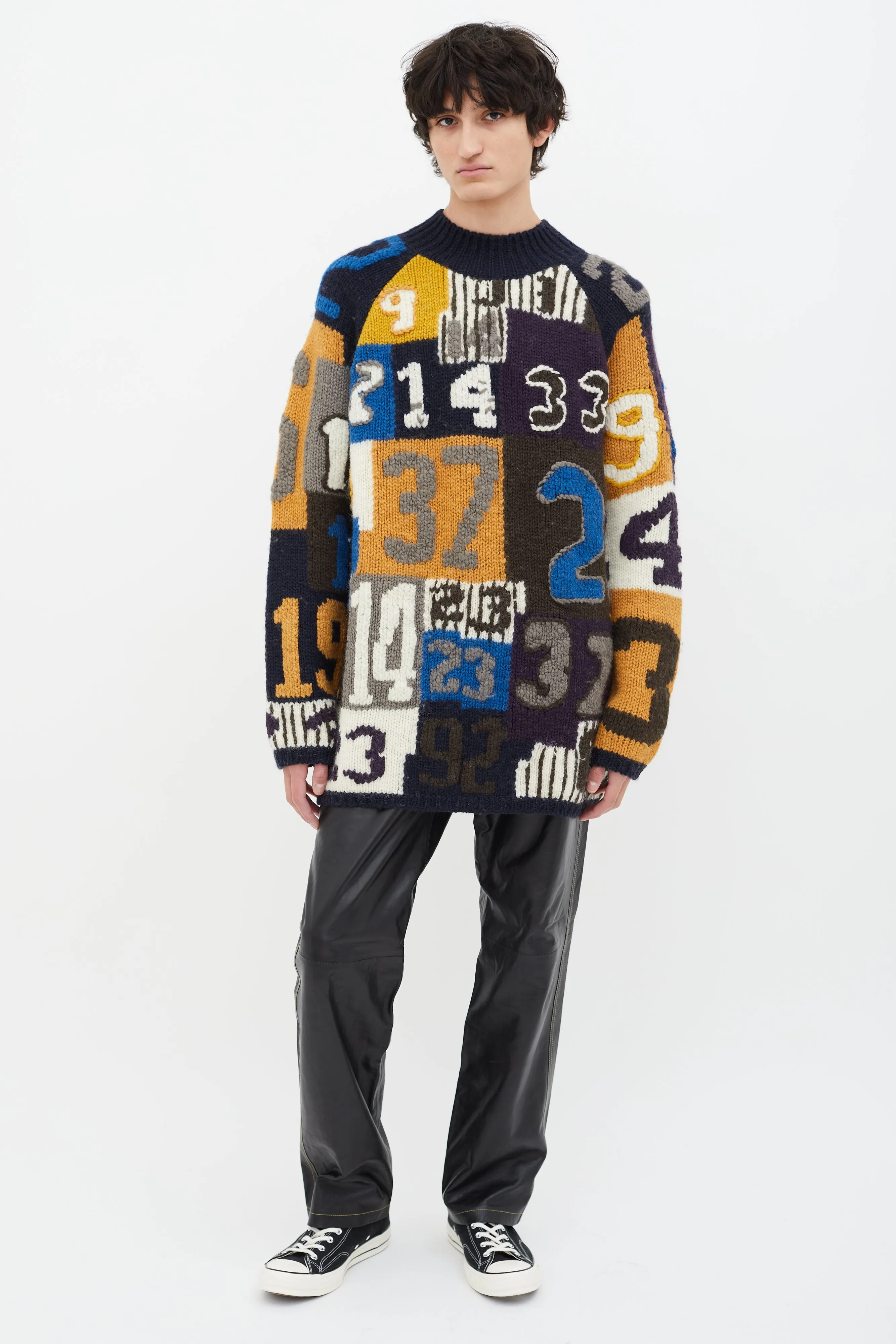 AW 2015 Jerett Number Wool Knit Sweater