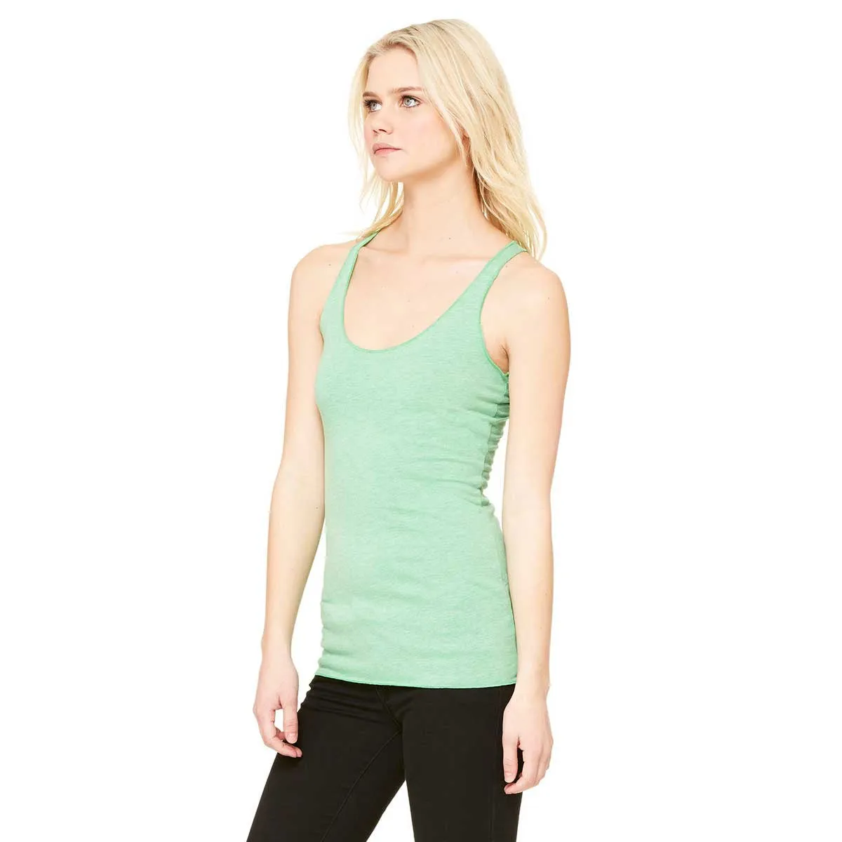 Bella   Canvas Women's Green Triblend Racerback Tank