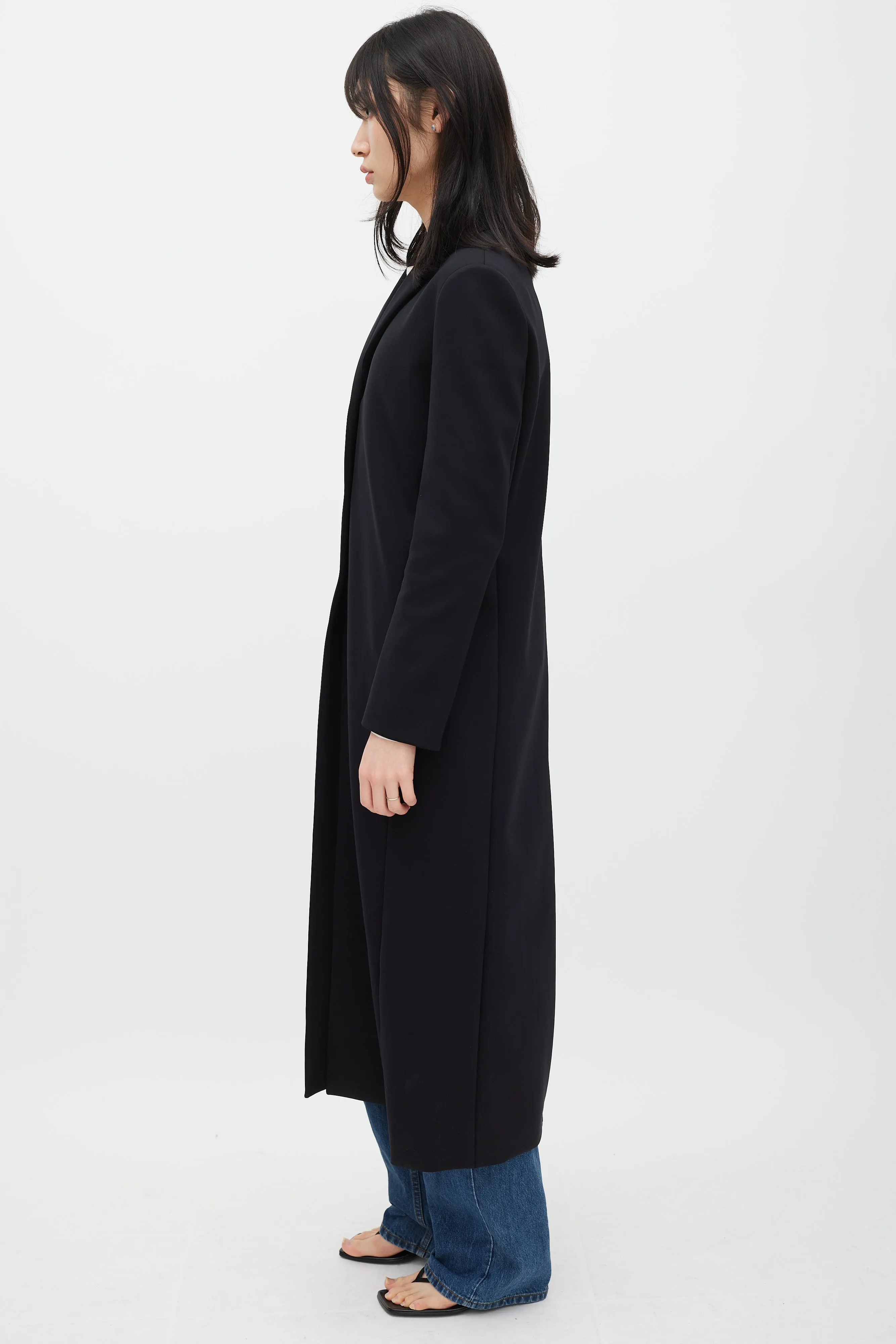 Black Nylon & Silk Lined Sallik Coat
