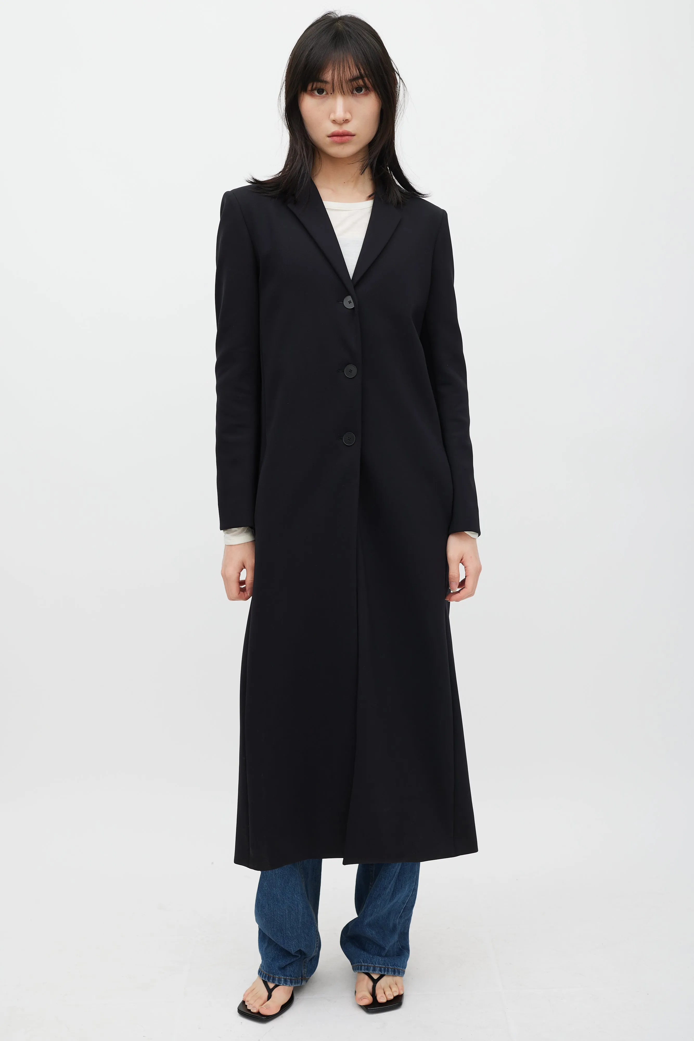 Black Nylon & Silk Lined Sallik Coat