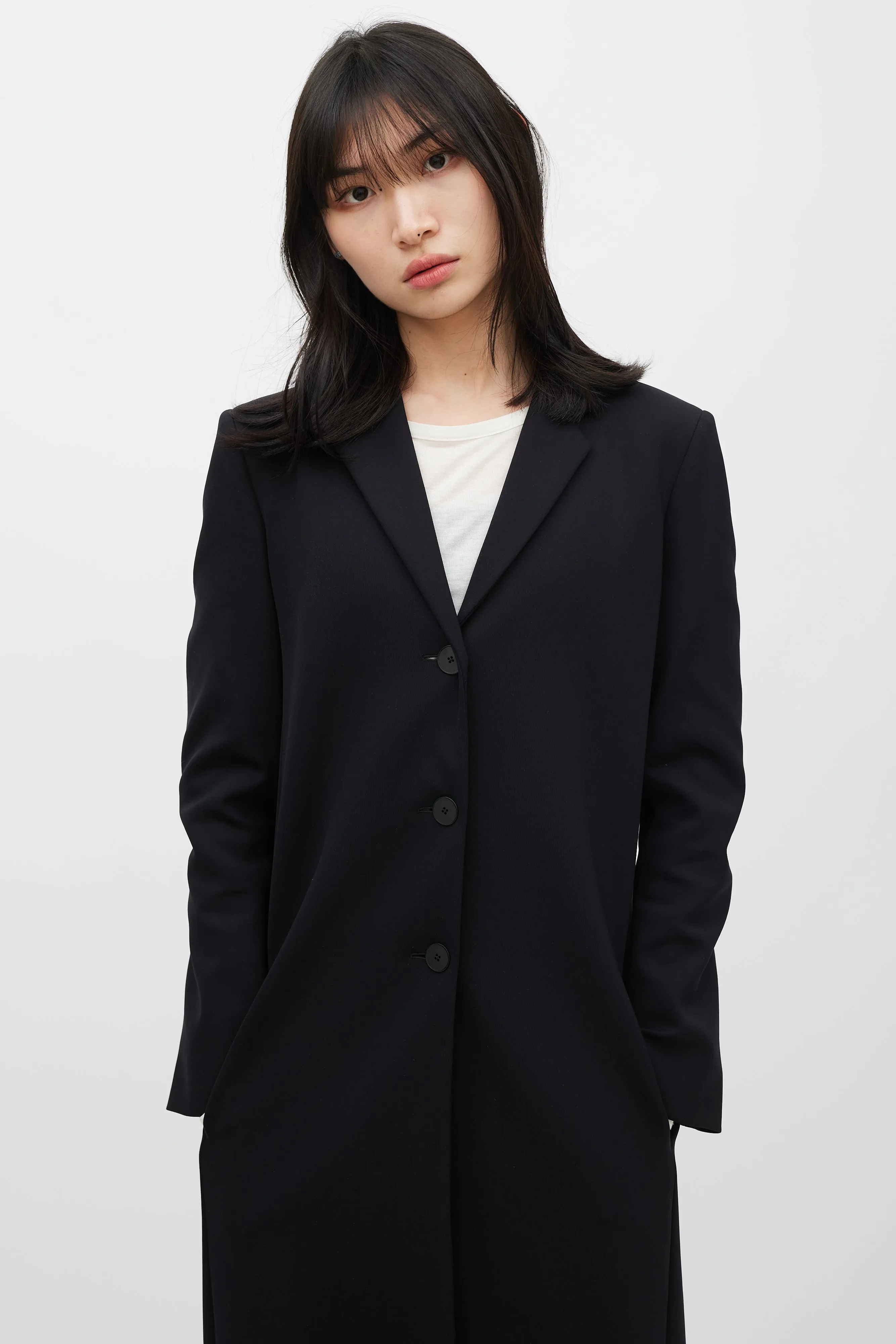 Black Nylon & Silk Lined Sallik Coat