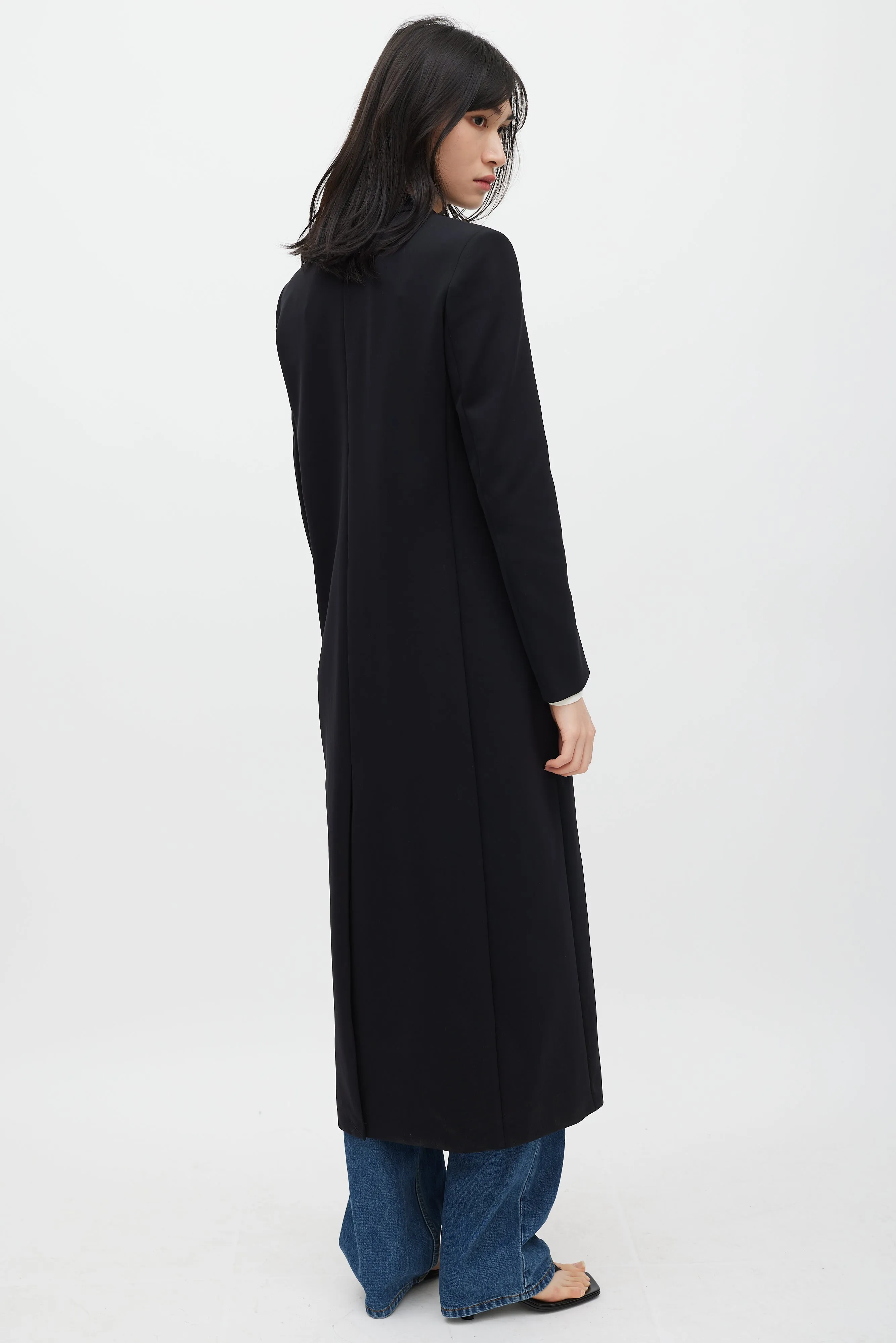 Black Nylon & Silk Lined Sallik Coat
