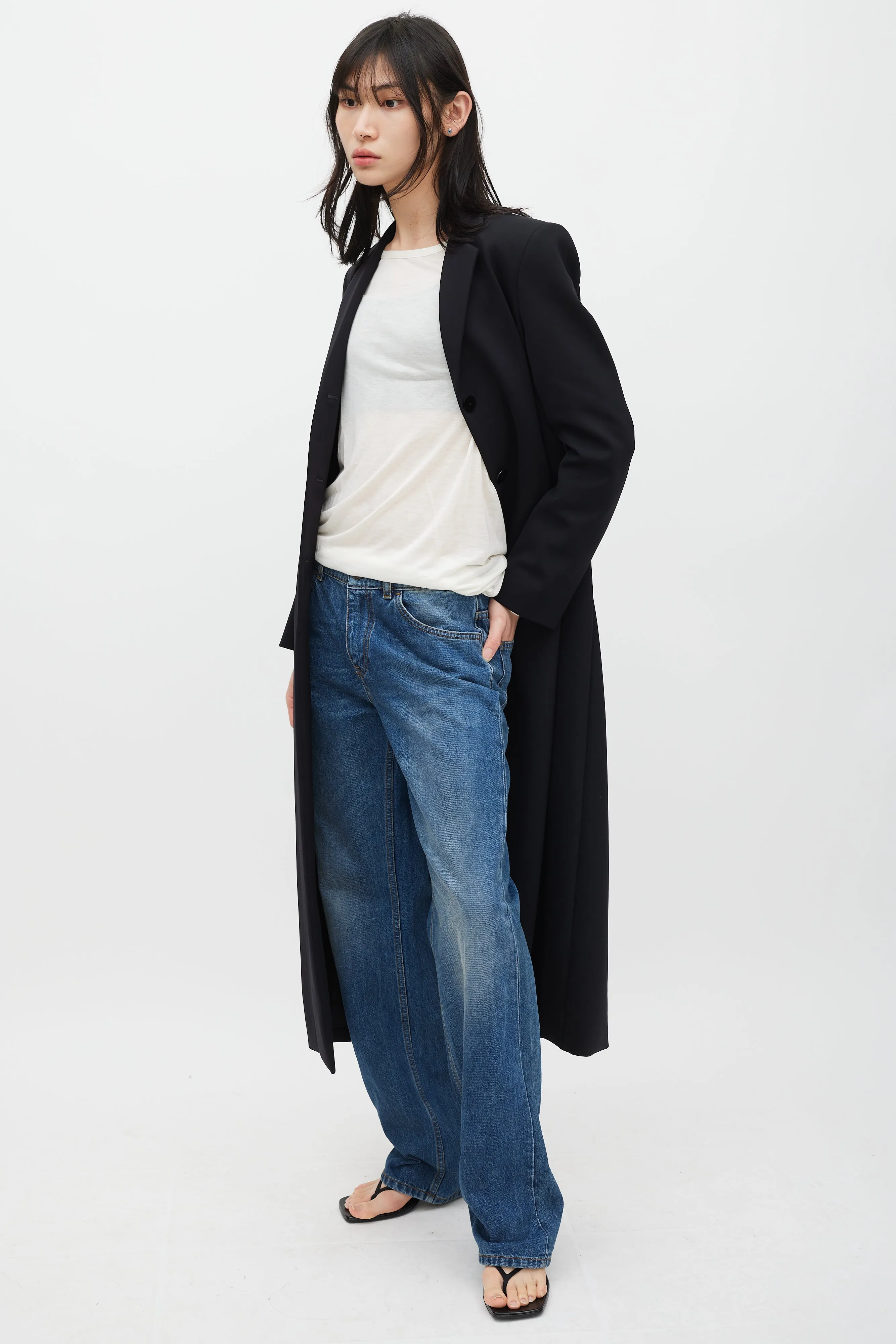 Black Nylon & Silk Lined Sallik Coat