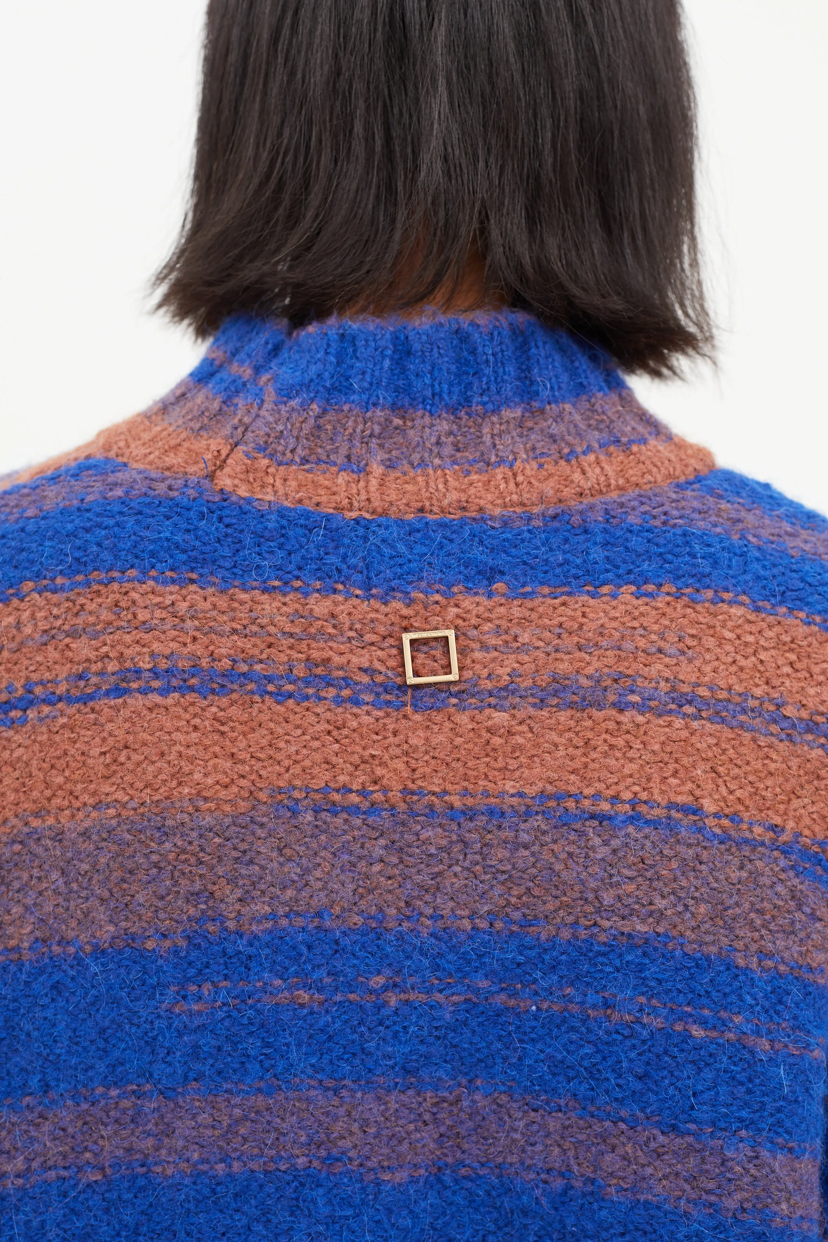Blue & Orange Oversized Knit Sweater