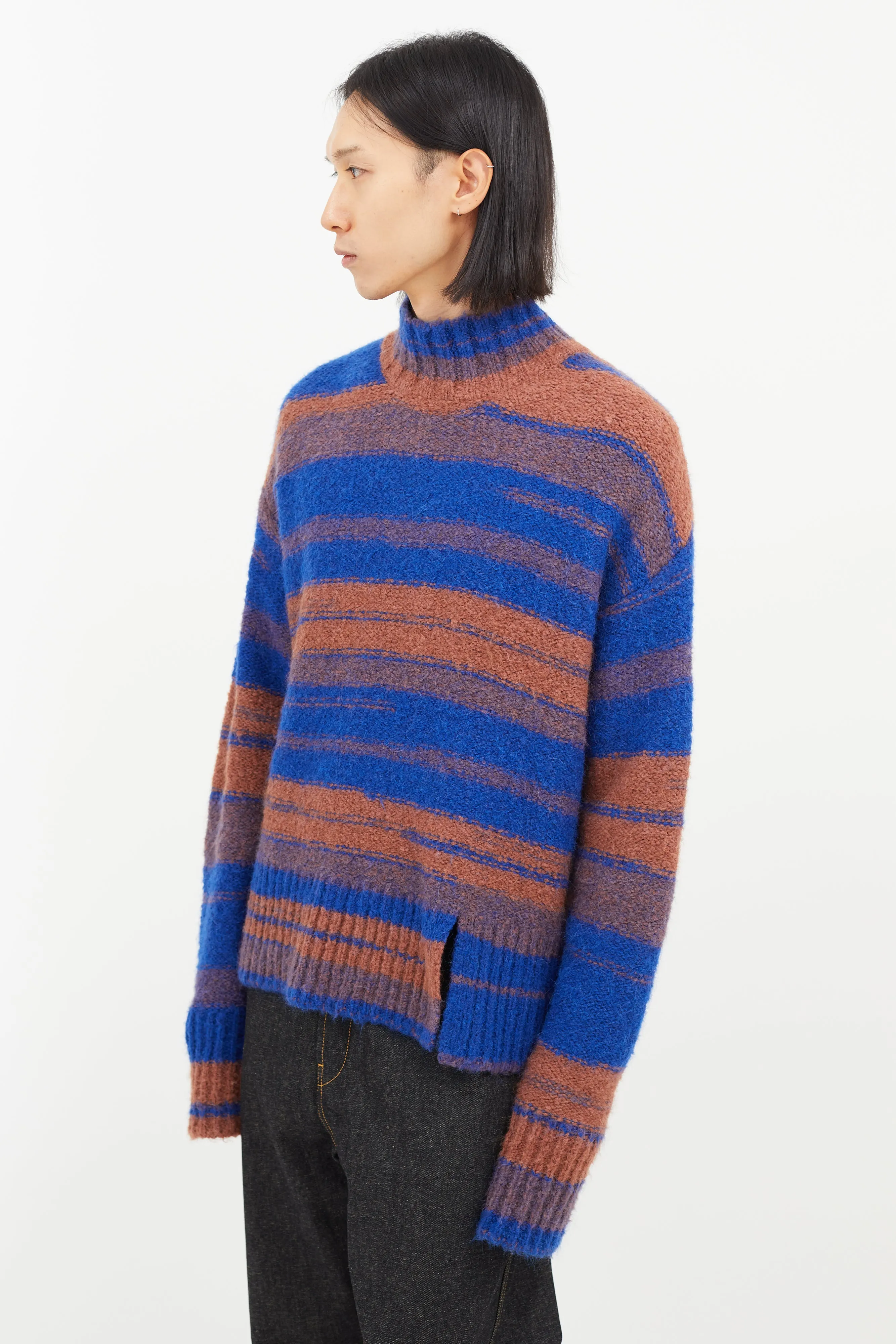 Blue & Orange Oversized Knit Sweater