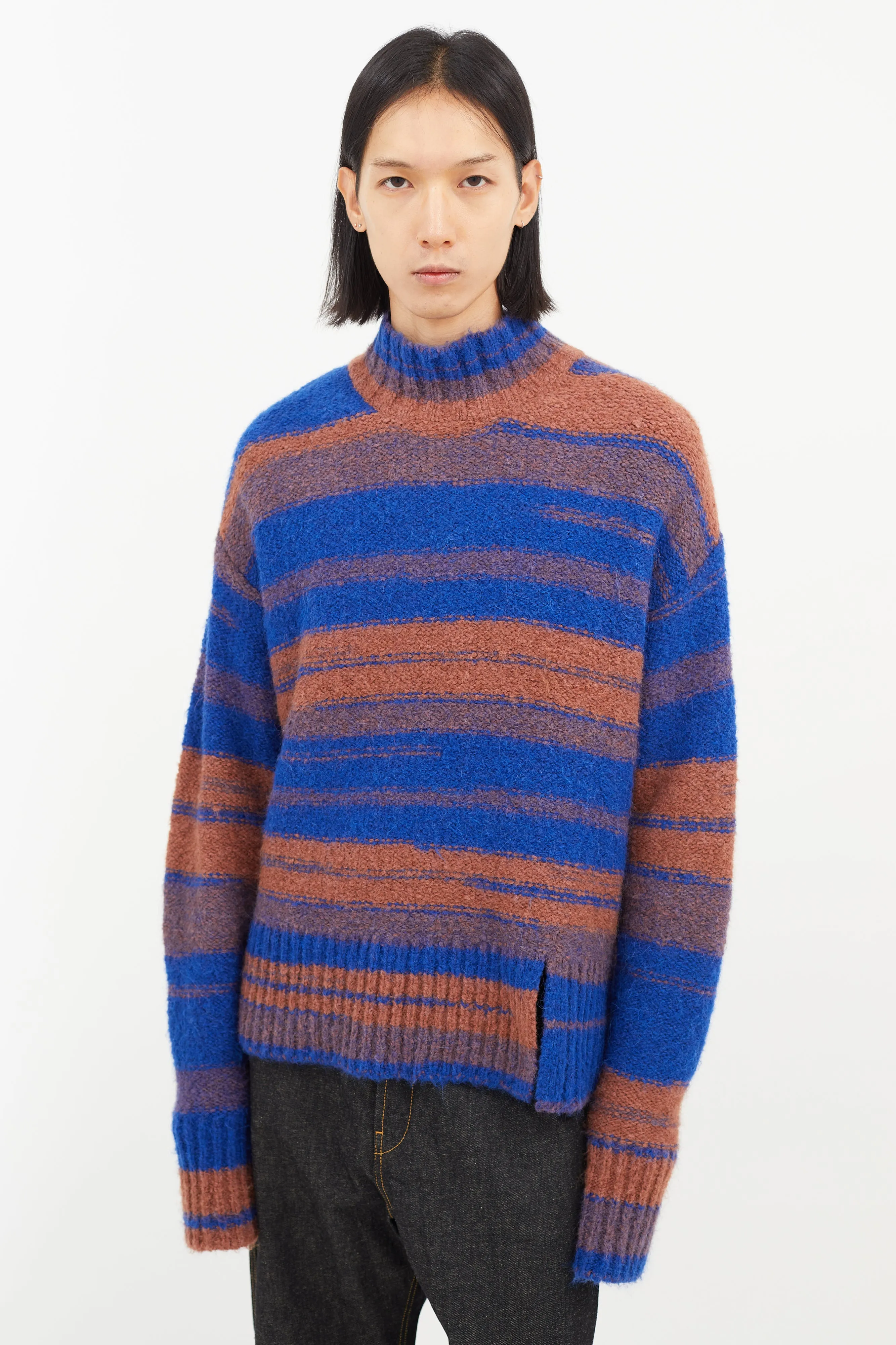 Blue & Orange Oversized Knit Sweater
