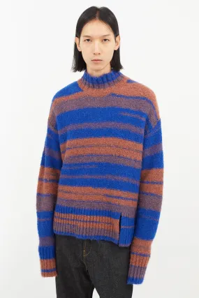 Blue & Orange Oversized Knit Sweater