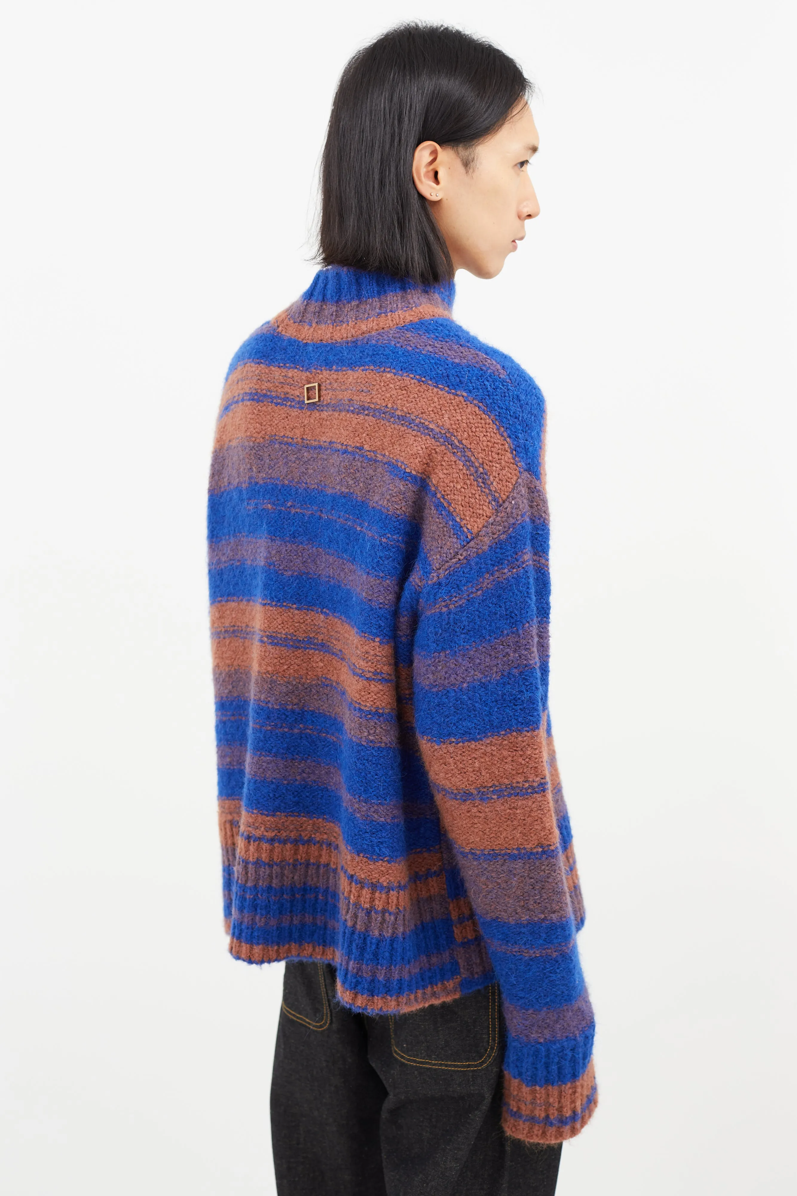 Blue & Orange Oversized Knit Sweater
