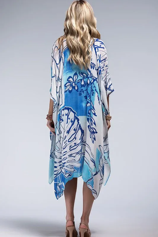 Blue Palm Kimono