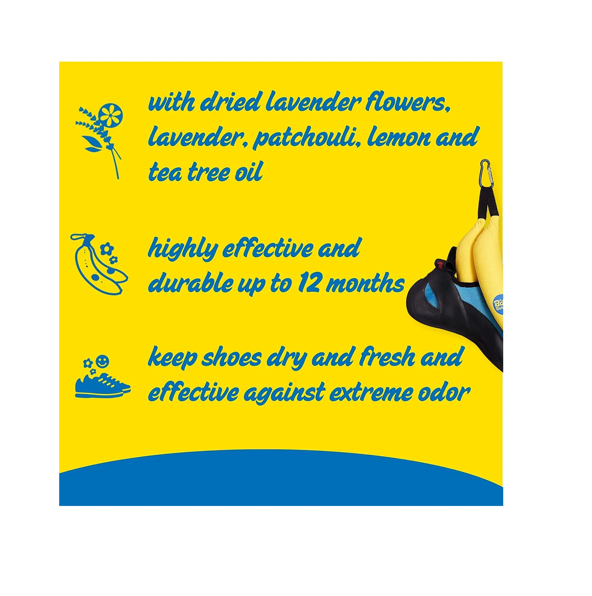 Boot Bananas Original Shoe Deodorizer  Long-Lasting Reusable Sports Shoe