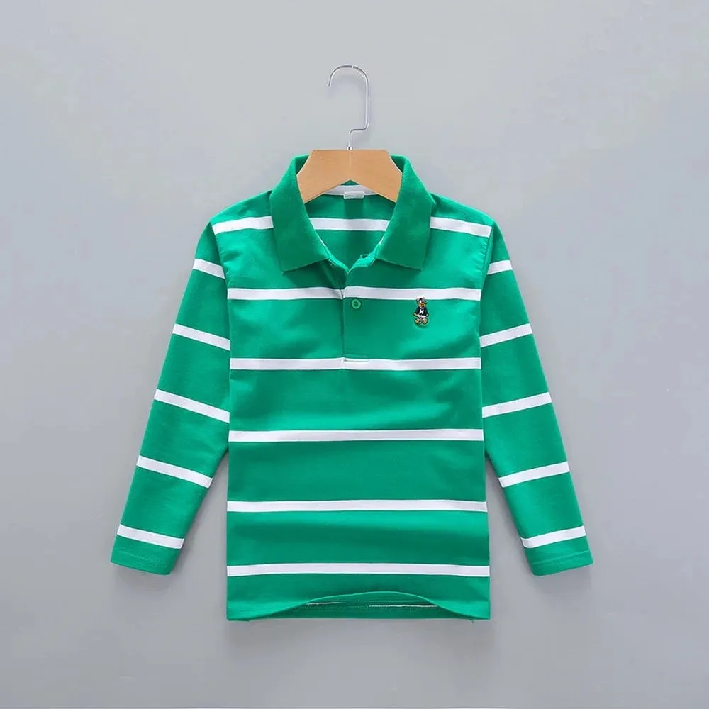 Boys T Shirt Long Sleeve  Striped Comfortable POLO Shirts