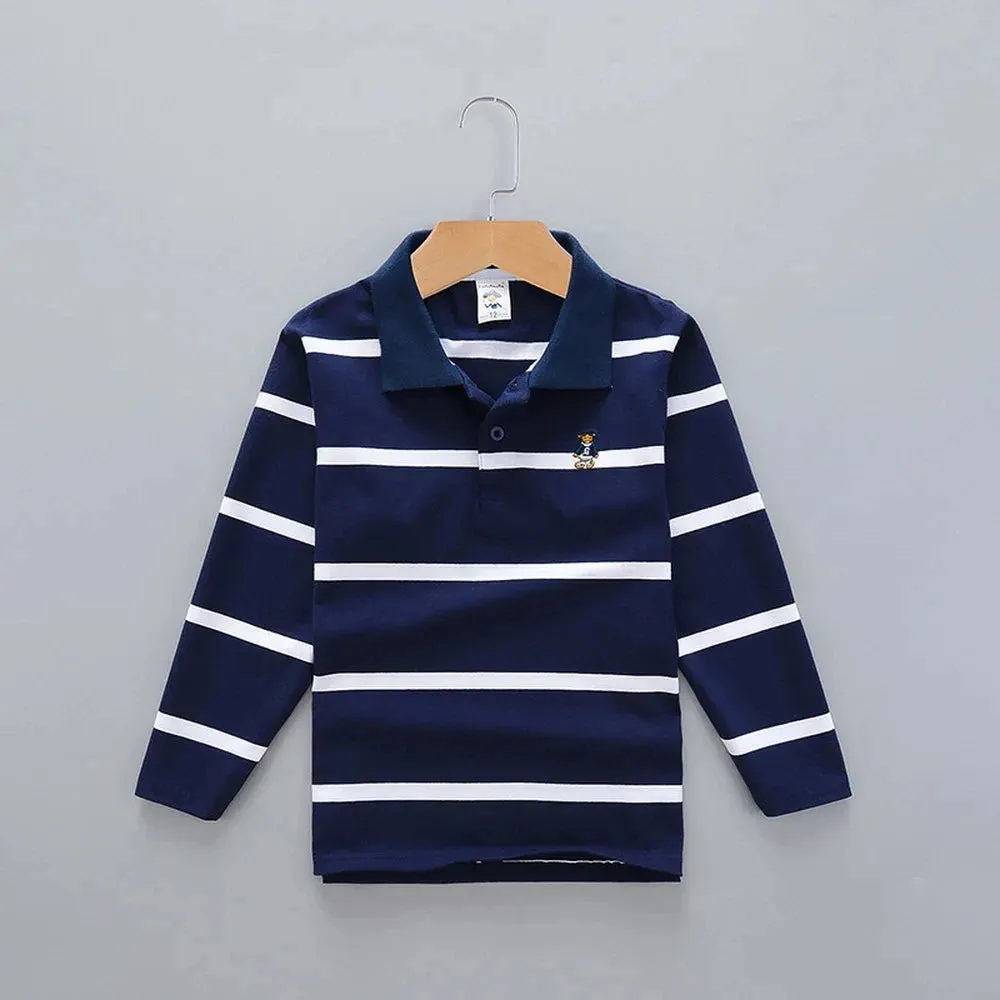 Boys T Shirt Long Sleeve  Striped Comfortable POLO Shirts