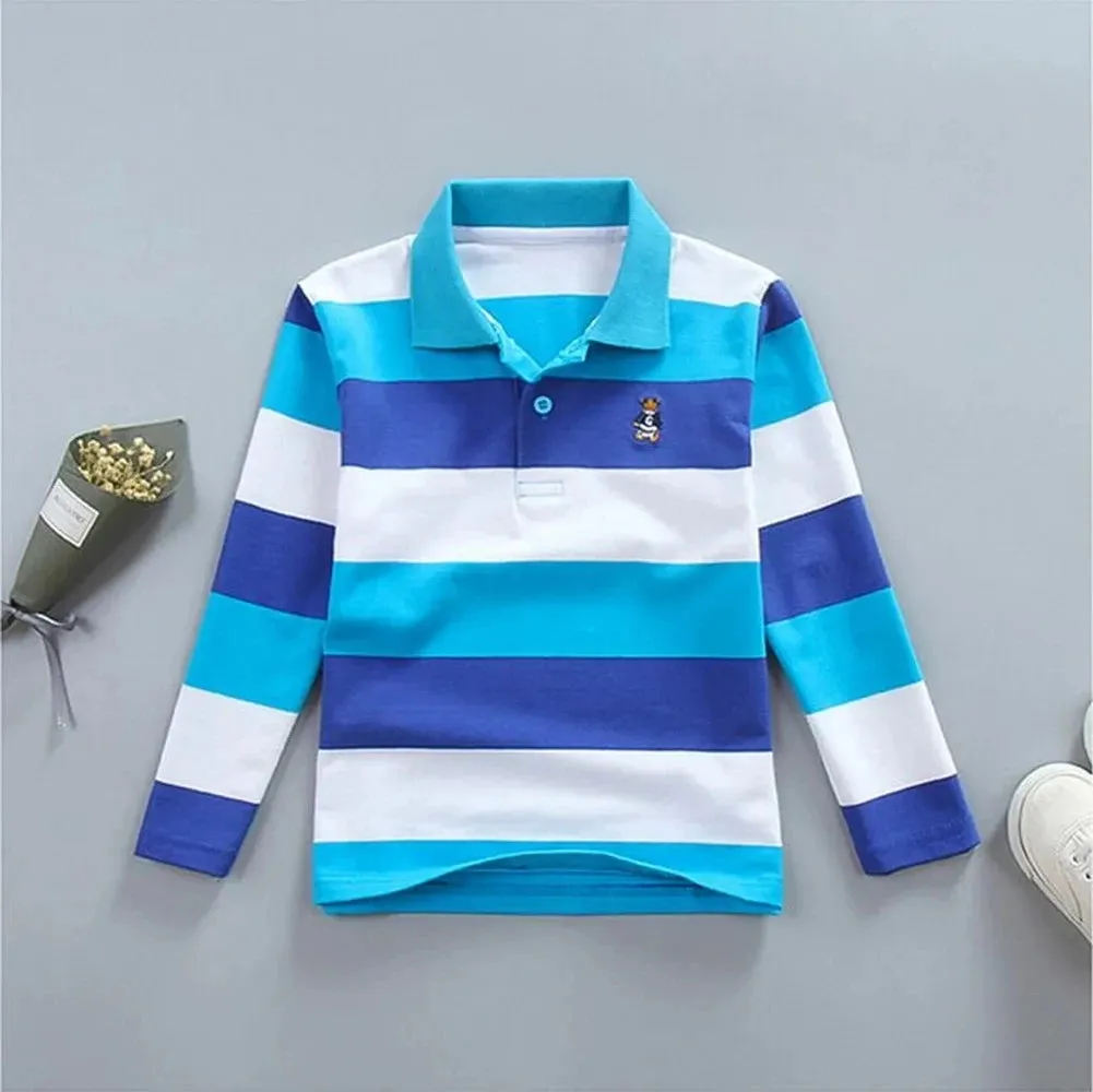 Boys T Shirt Long Sleeve  Striped Comfortable POLO Shirts