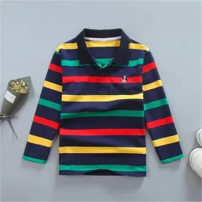 Boys T Shirt Long Sleeve  Striped Comfortable POLO Shirts