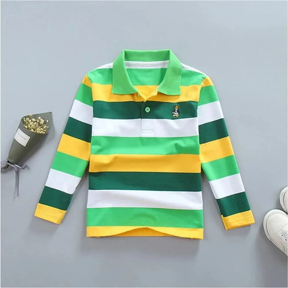 Boys T Shirt Long Sleeve  Striped Comfortable POLO Shirts