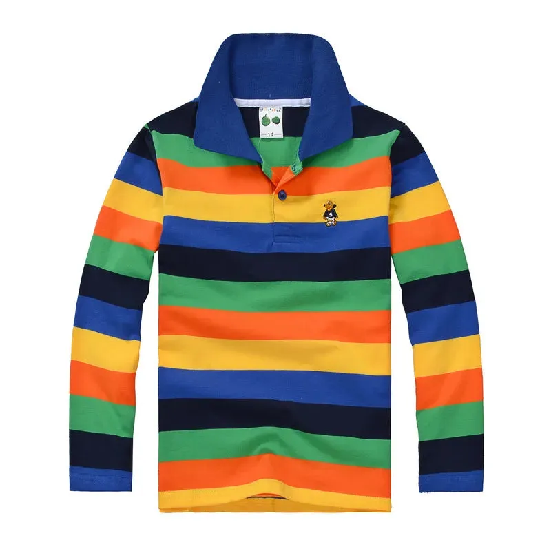 Boys T Shirt Long Sleeve  Striped Comfortable POLO Shirts