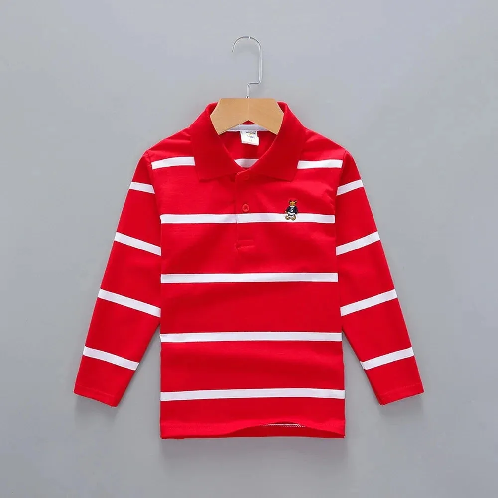 Boys T Shirt Long Sleeve  Striped Comfortable POLO Shirts