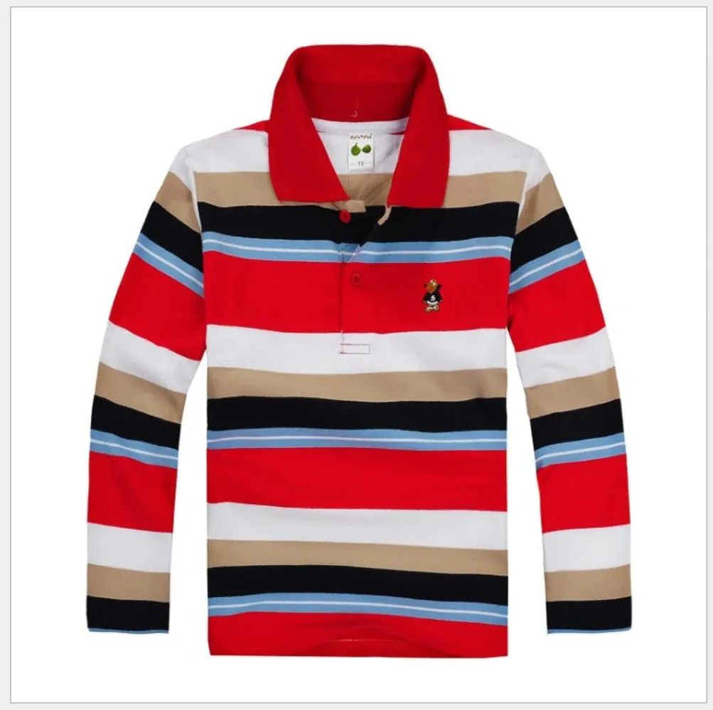 Boys T Shirt Long Sleeve  Striped Comfortable POLO Shirts
