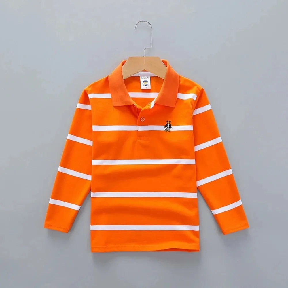 Boys T Shirt Long Sleeve  Striped Comfortable POLO Shirts