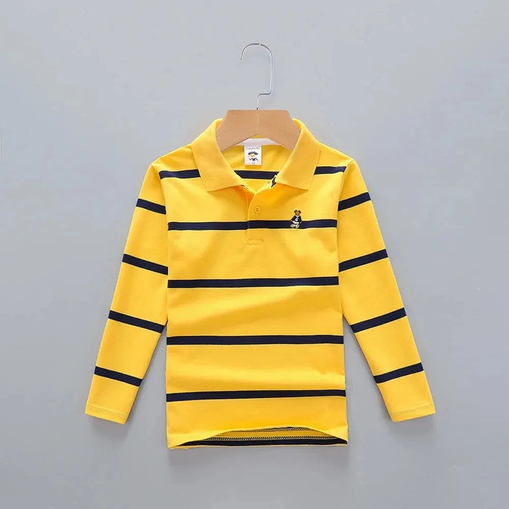 Boys T Shirt Long Sleeve  Striped Comfortable POLO Shirts