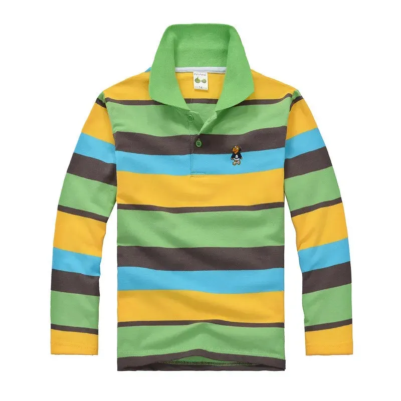 Boys T Shirt Long Sleeve  Striped Comfortable POLO Shirts