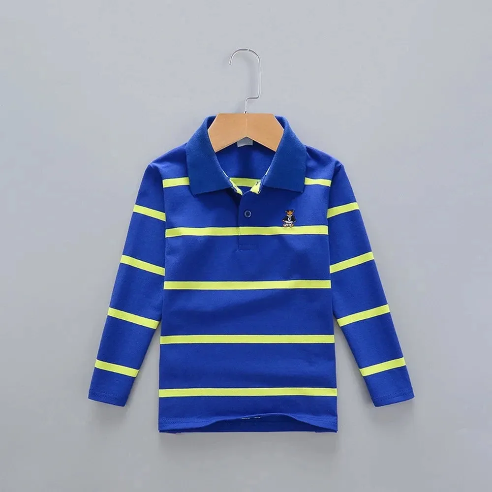 Boys T Shirt Long Sleeve  Striped Comfortable POLO Shirts