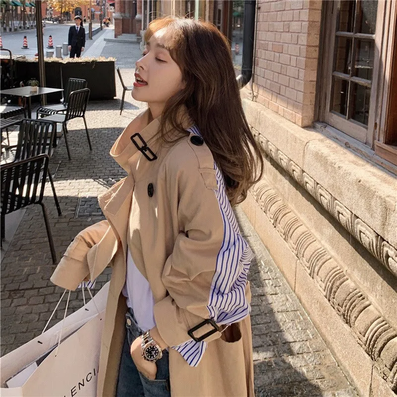 British style Loose Trendy Mid-Length Women's Windbreaker