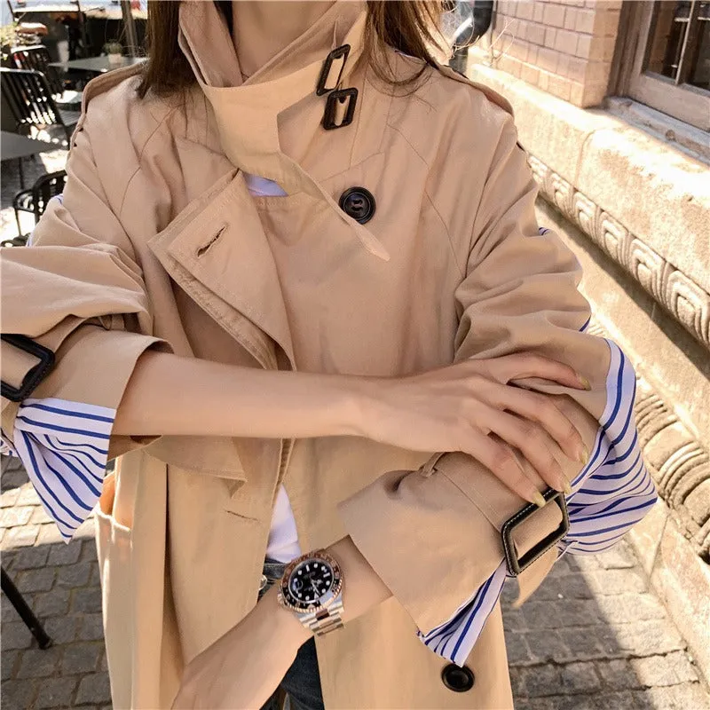 British style Loose Trendy Mid-Length Women's Windbreaker