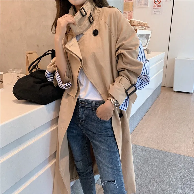 British style Loose Trendy Mid-Length Women's Windbreaker