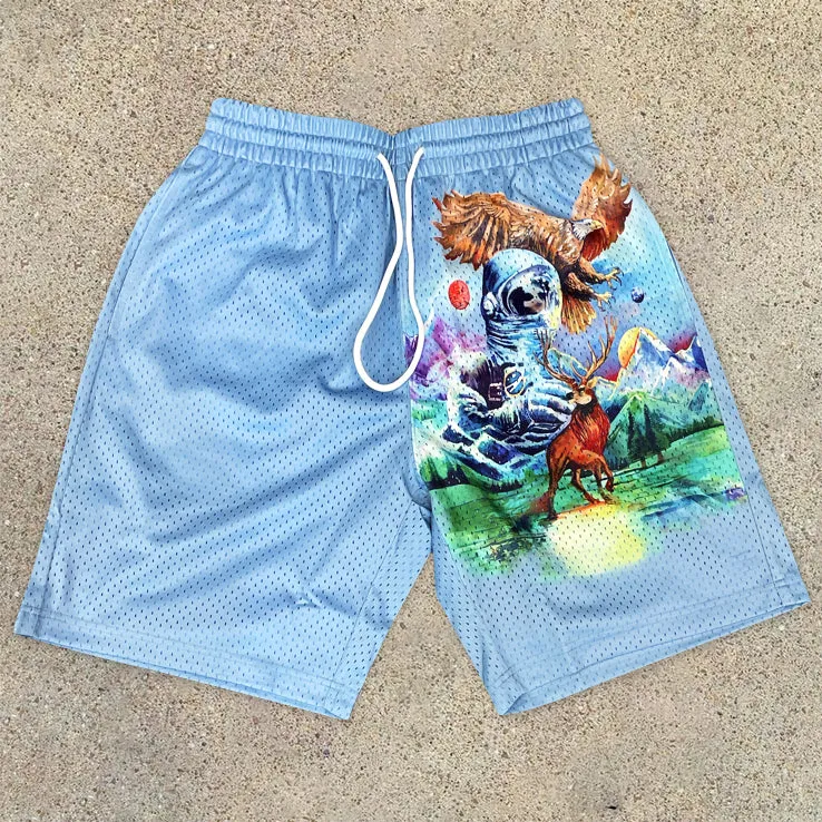 Casual fashion sports print shorts