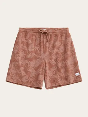 Casual printed terry short - Brown
