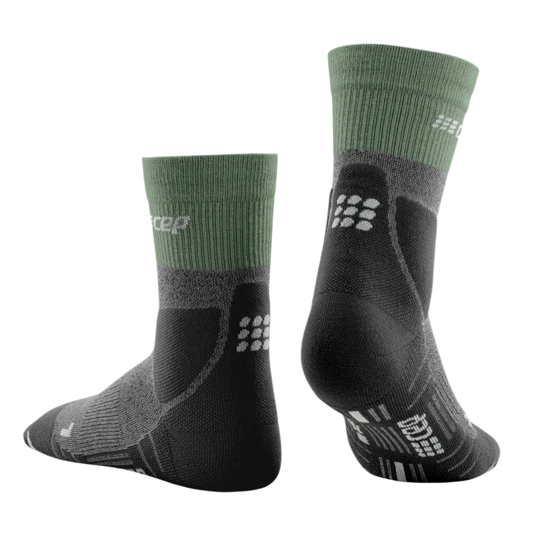 CEP Women's Hiking Merino Mid-Cut Socks - Green/Grey