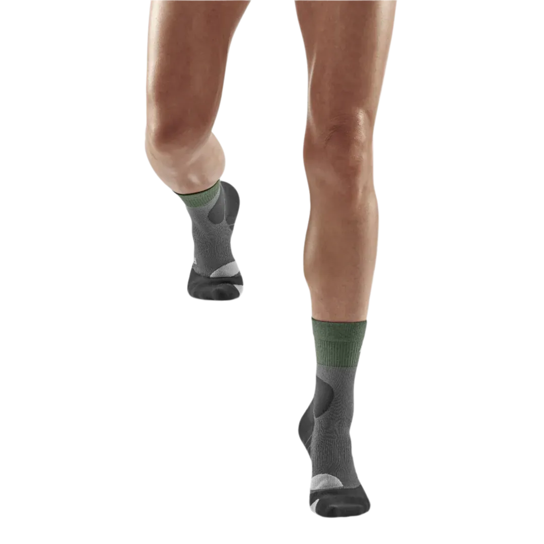 CEP Women's Hiking Merino Mid-Cut Socks - Green/Grey