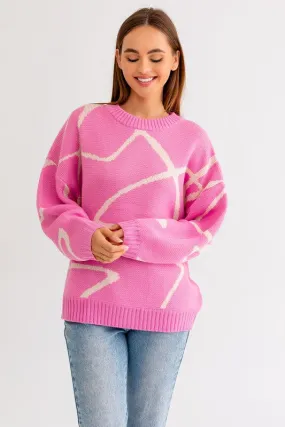 Chic Stylish Abstract Pattern Oversized Fashion Top Sweater