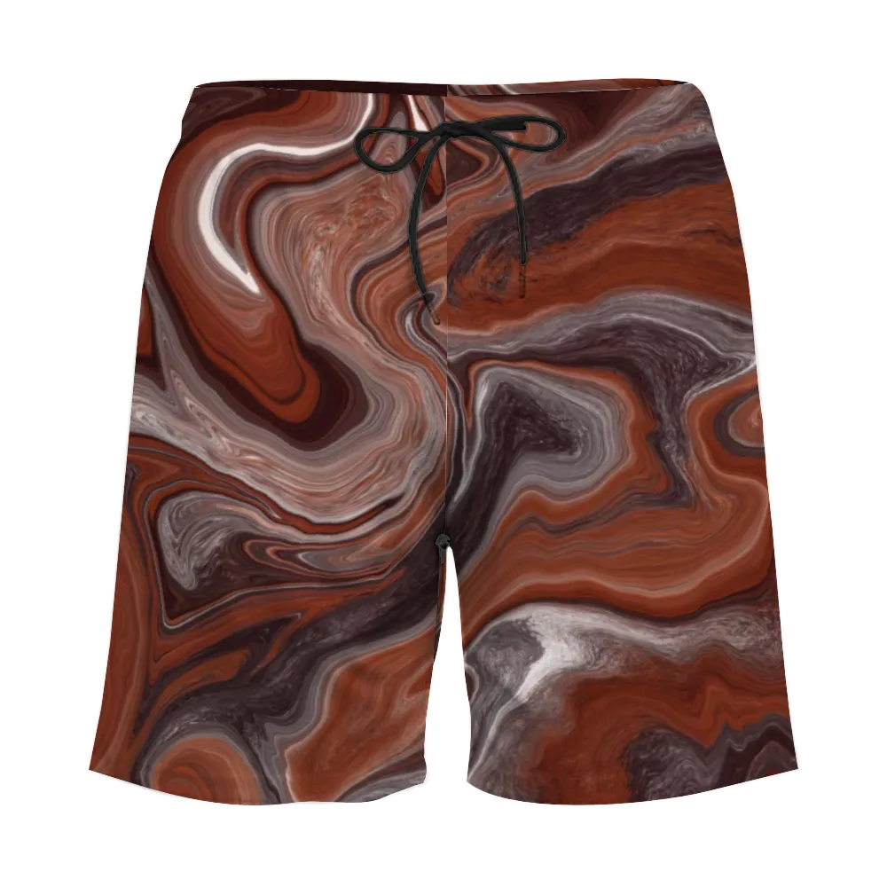 Choc Swirl Mens Double Layer Shorts with 4 Pockets up to 3 XL (FWS)