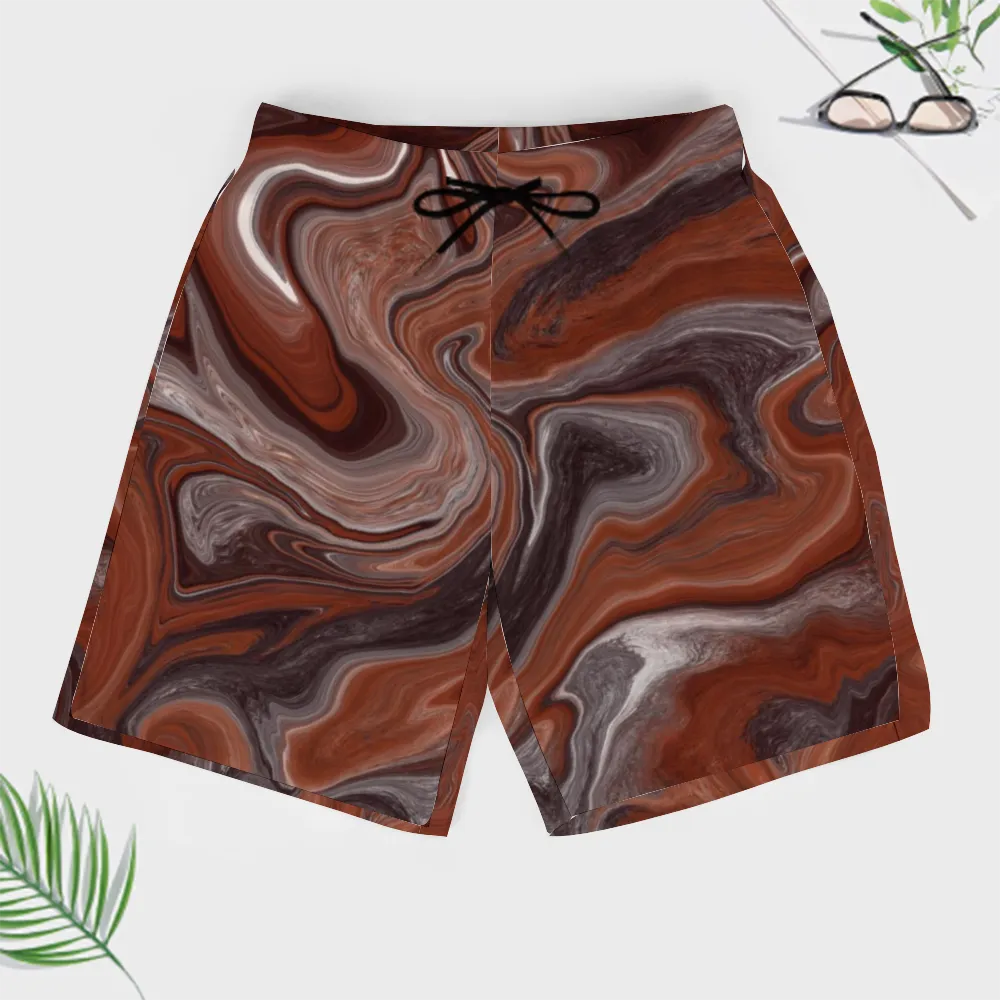 Choc Swirl Mens Double Layer Shorts with 4 Pockets up to 3 XL (FWS)