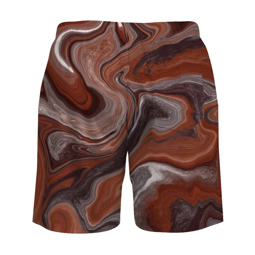 Choc Swirl Mens Double Layer Shorts with 4 Pockets up to 3 XL (FWS)
