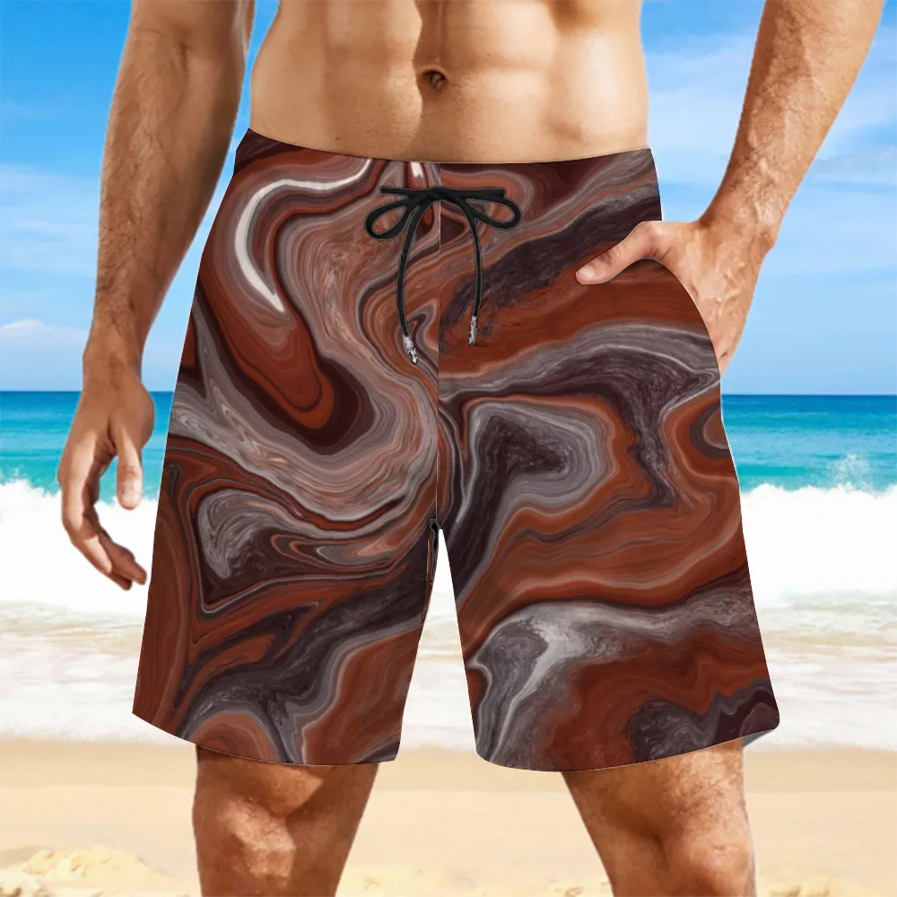 Choc Swirl Mens Double Layer Shorts with 4 Pockets up to 3 XL (FWS)